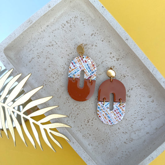 Boucles d'oreilles en cuir Janelys terracotta