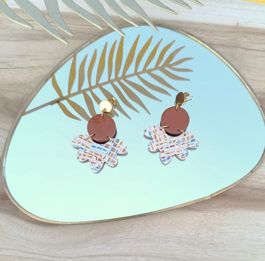 Boucles d'oreilles cuir Solandra chocolat