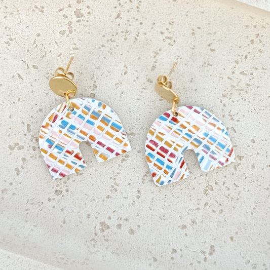 Boucles d'oreilles cuir mini Farah terre bleue