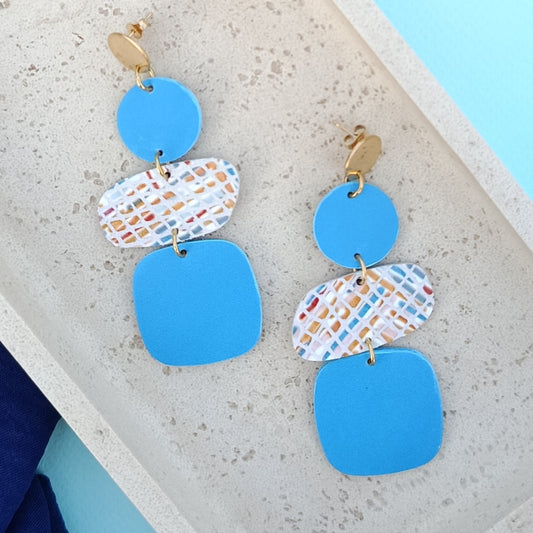 Boucles d'oreilles Oshara bleu ciel