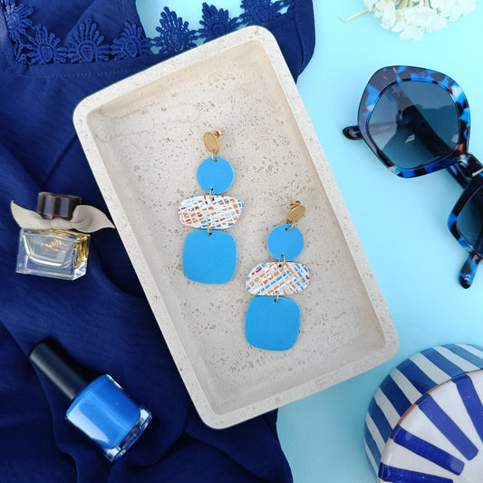 Boucles d'oreilles Oshara bleu ciel