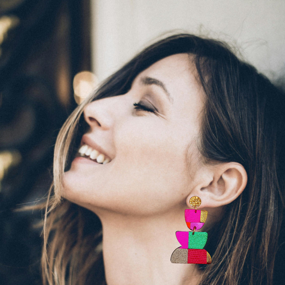 Boucles d'oreilles en cuir funkyloop