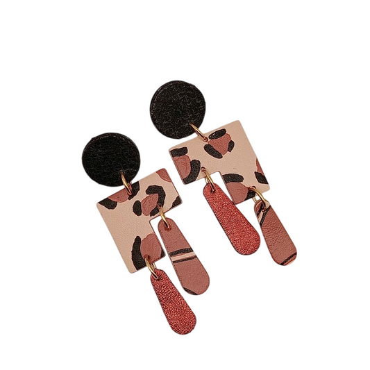 Boucles d'oreilles cuir Ziggy Léopard