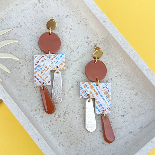 Boucles d'oreilles cuir Ziggy terracotta
