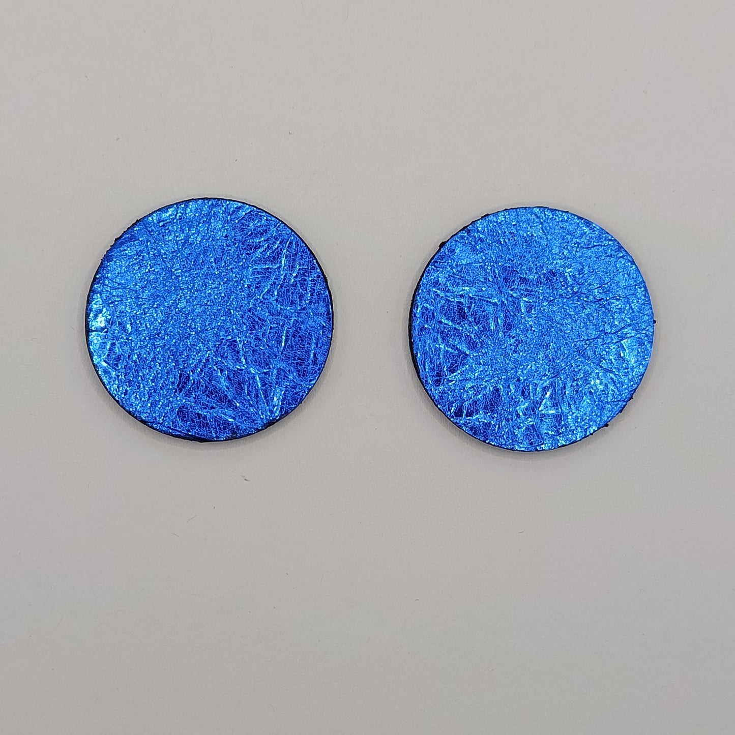 Boucles d'oreilles POP bleu métallisé