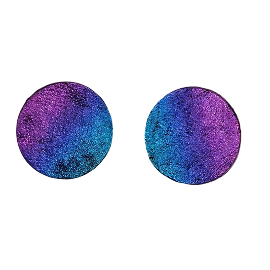 Boucles d'oreilles POP duochrome bleu violet