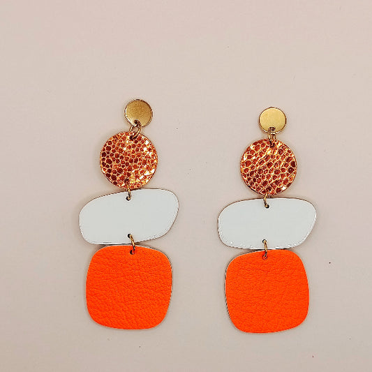 Boucles d'oreilles Oshara orange métallisé