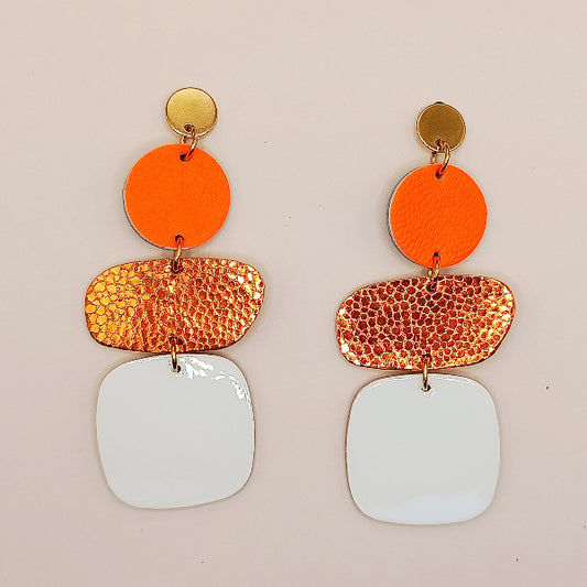 Boucles d'oreilles Oshara orange fluo