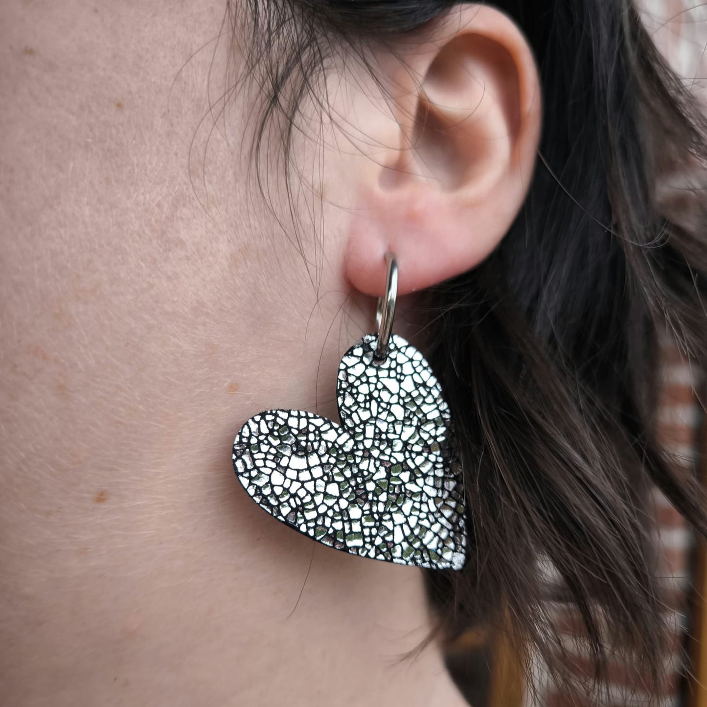 Pampilles en cuir réversibles Polka