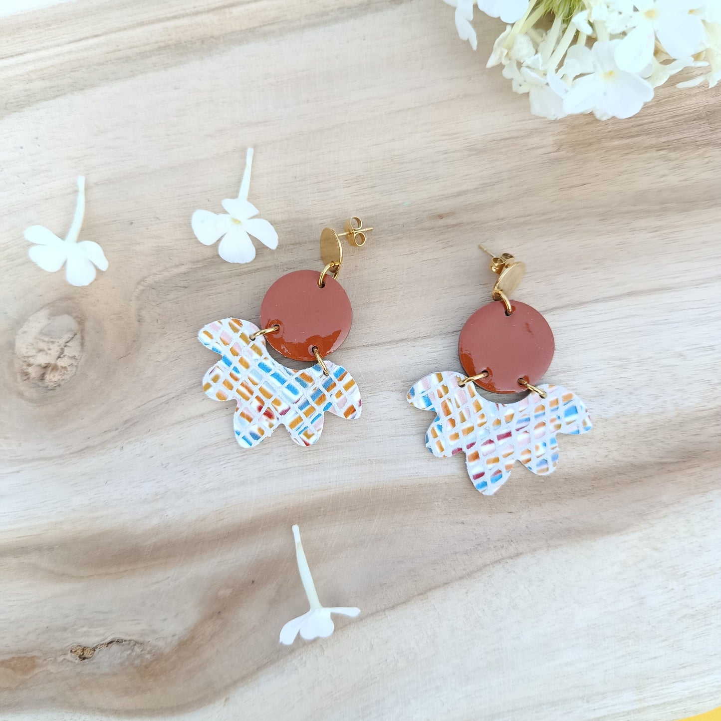 Boucles d'oreilles cuir Solandra chocolat