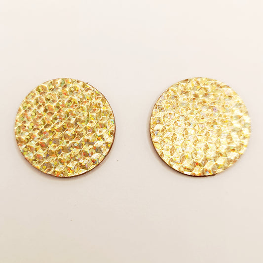 Boucles d'oreilles POP doré holographique
