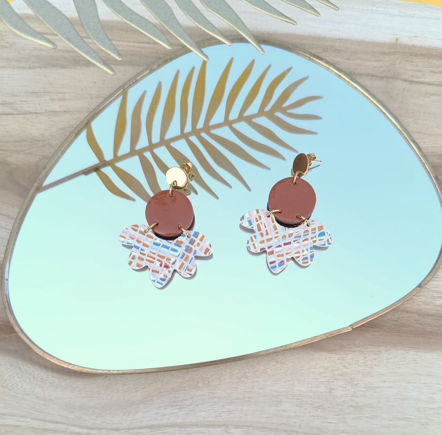 Boucles d'oreilles cuir Solandra chocolat