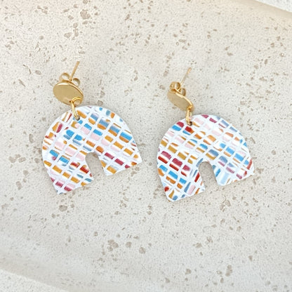 Boucles d'oreilles cuir mini Farah terre bleue