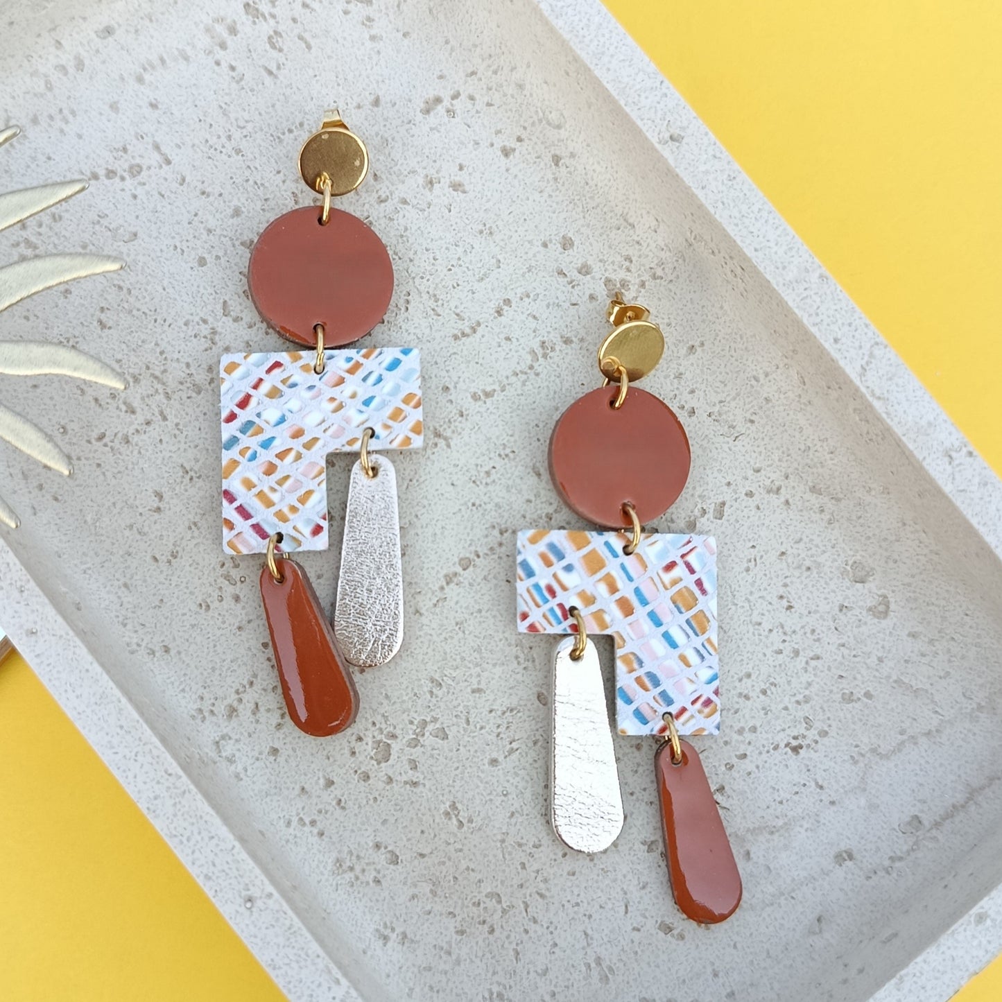 Boucles d'oreilles cuir Ziggy terracotta