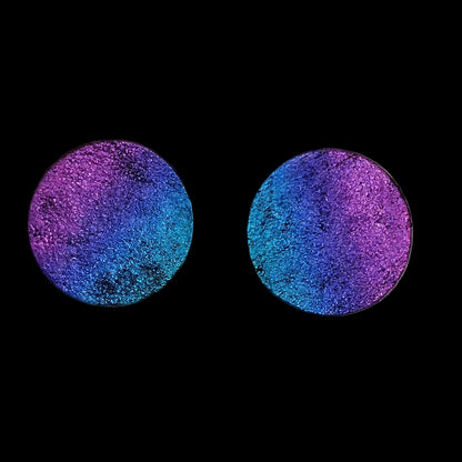 Boucles d'oreilles POP duochrome bleu violet