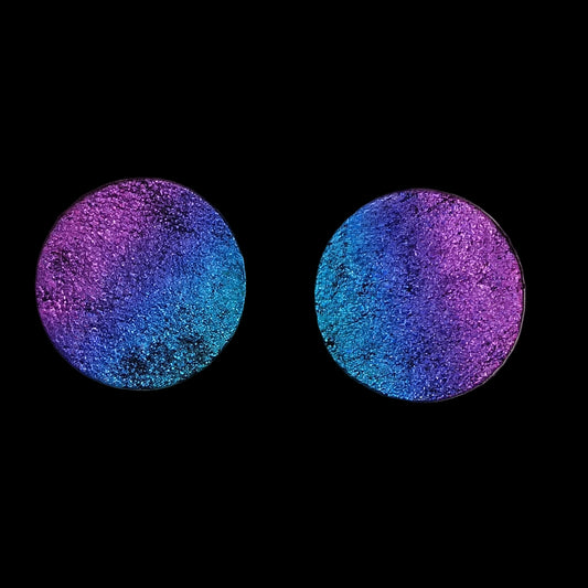 Boucles d'oreilles POP duochrome bleu violet
