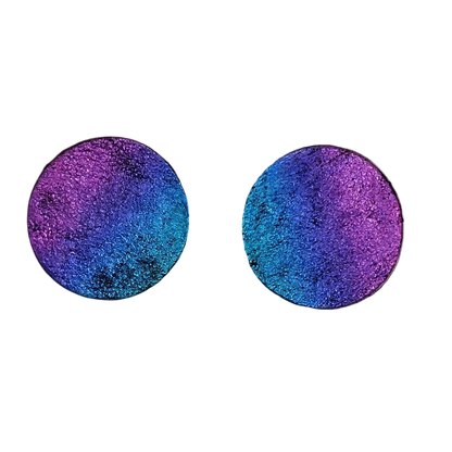Boucles d'oreilles POP duochrome bleu violet