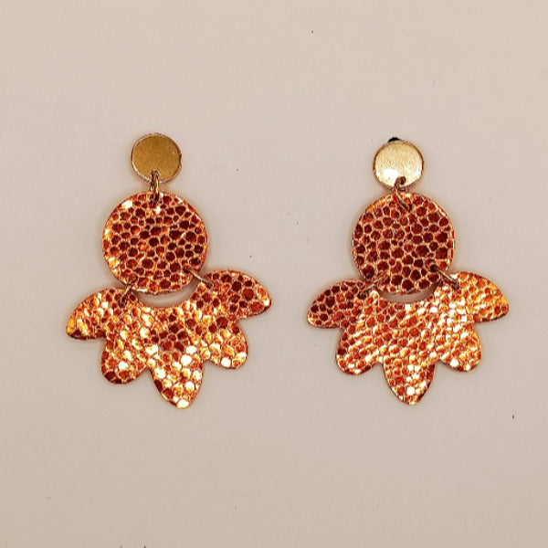 Boucles d'oreilles Solandra Orange métallisé